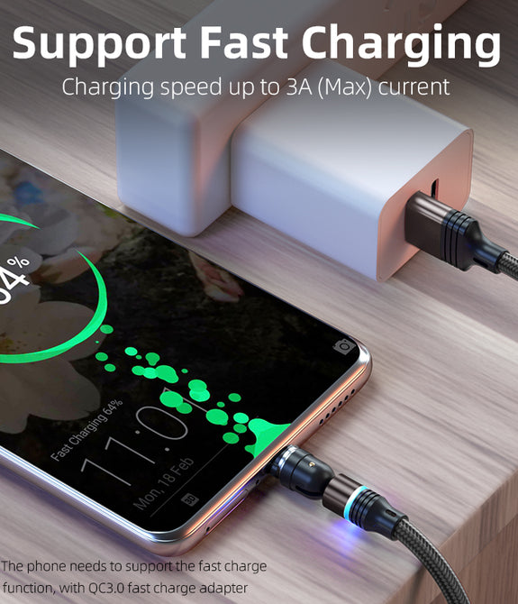 Magnetic 540 degree Charger Phone Cord