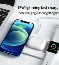 15W Fast Wireless Charger Standion 3 In 1  iPhone 12 11 Pro XS MAX XR X 8 Apple Watch SE 6 5 4 3 AirPods Pro