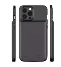 Black Portable Power Bank 4800mAh Phone Battery Case For iPhone 12/13 Max Pro wireless charging.